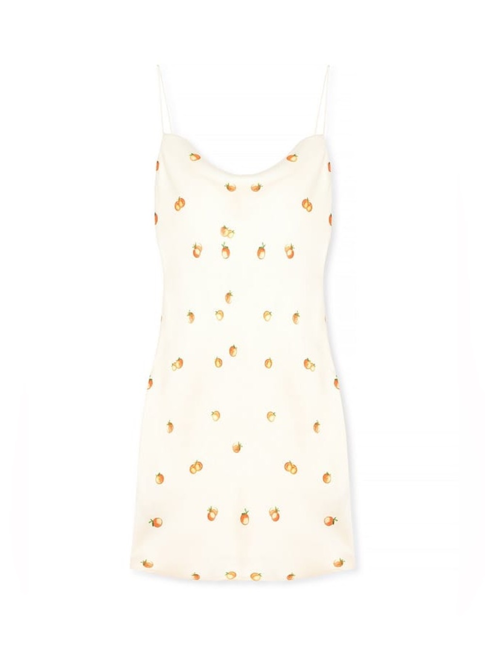 NWT NA-KD Orange Print Cream Slip Dress Size 40 fits like 6 - Picture 11 of 15